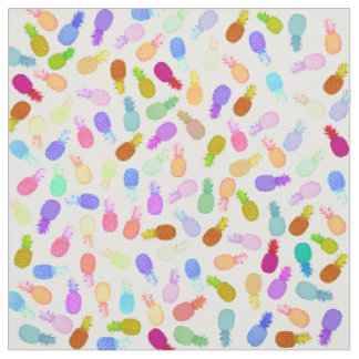 Watercolor colourful modern pineapple pattern fabric