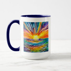 Watercolor Colourful Sunset over the Water Mug