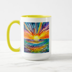 Watercolor Colourful Sunset over the Water Mug