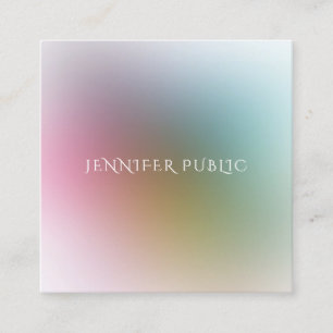 Watercolor Colourful Template Modern Simple Design Square Business Card