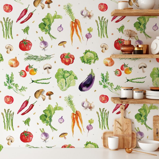 Watercolor Colourful Vegetables Wallpaper (Creator Uploaded)