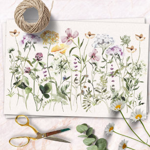 Watercolor Colourful Wildflower Garden Tissue Paper