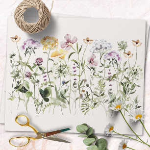 Watercolor Colourful Wildflower Garden Wrapping Paper