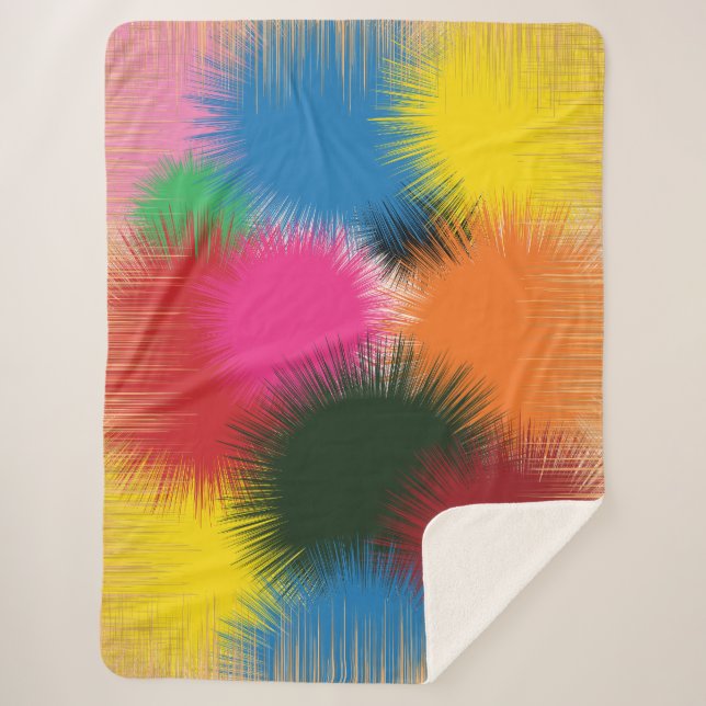 Watercolor Colours Sherpa Blanket (Front)