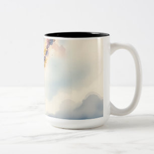 Watercolor Comet Galaxy Scene Two-Tone Coffee Mug