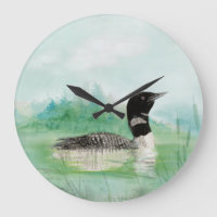 Watercolor Common Loon Bird Nature Art
