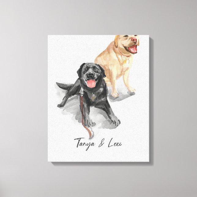 Watercolor Companions – Tanya & Lexi Canvas Print (Front)