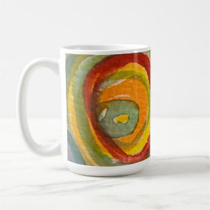 Watercolor Concentric Circles Abstract Art Coffee Mug