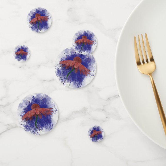 Watercolor Coneflower Confetti (Group)