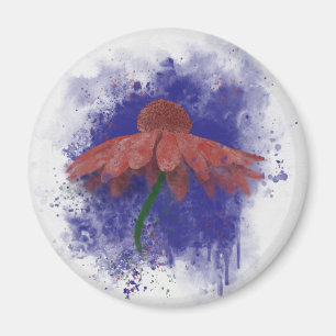 Watercolor Coneflower Magnet