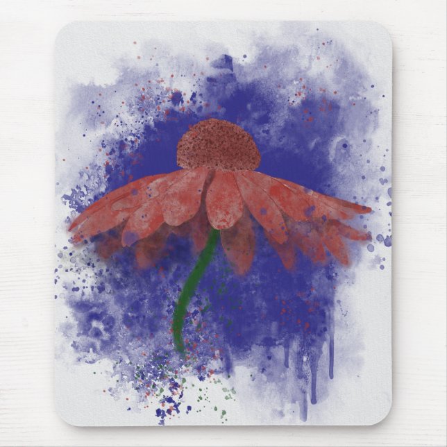 Watercolor Coneflower Mouse Mat (Front)