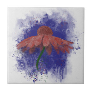 Watercolor Coneflower Tile