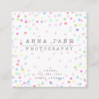 Watercolor Confetti Business Card