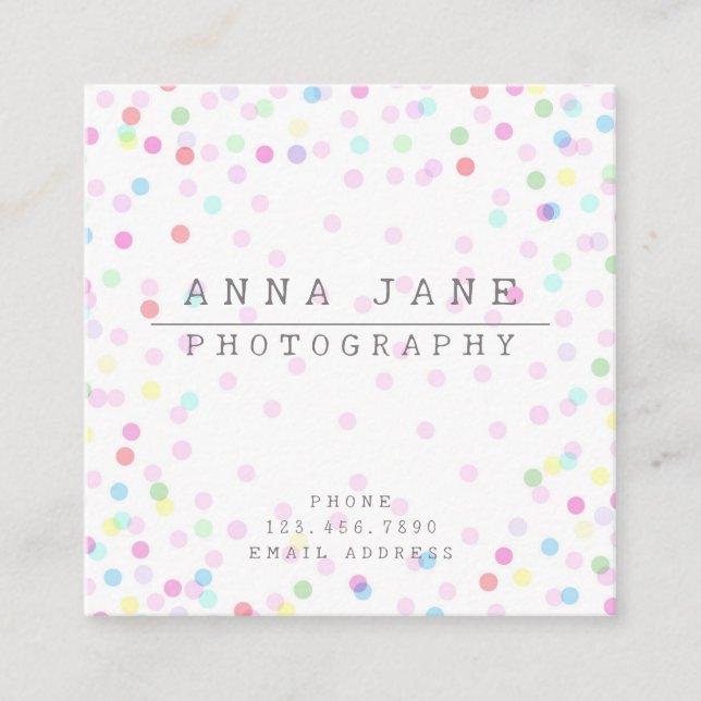 Watercolor Confetti Business Card (Front)