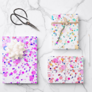 Watercolor Confetti Multicolored Abstract Wrapping Paper Sheet