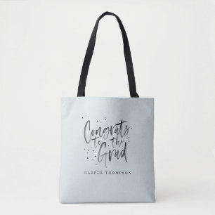 Watercolor congrats to the grad graduate tote bag