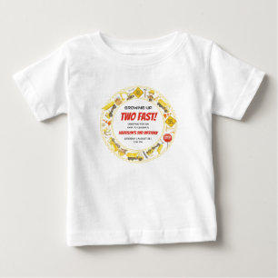 Watercolor Construction 2nd Birthday Party Baby T-Shirt