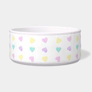 Watercolor Convo Heartz Pattern Pet Bowl