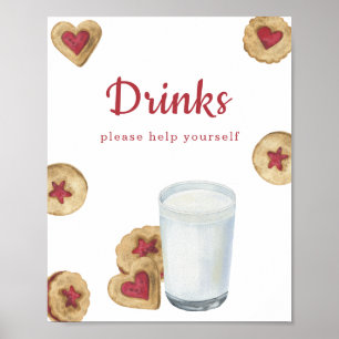Watercolor Cookies Baby shower Drinks Poster