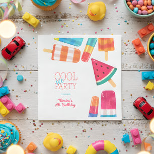watercolor cool ice ice-cream party birthday napkin