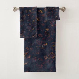 Watercolor Copper Patina Damask Pattern Towel