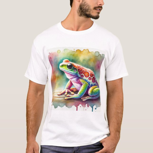 Watercolor Coqu Frog 140724AREF115 - Watercolor T-Shirt (Front)