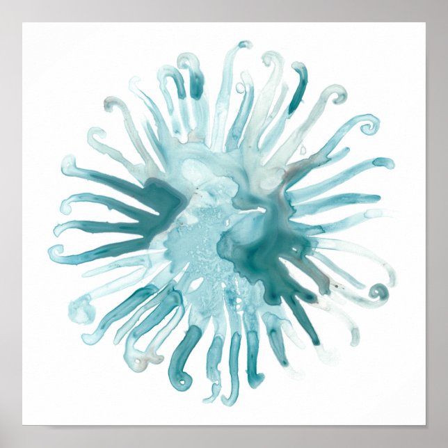 Watercolor Coral - Blue 2 Poster (Front)