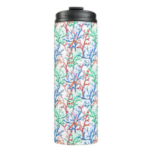 Watercolor Coral Pattern Thermal Tumbler