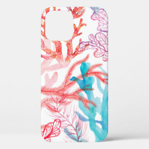 Watercolor corals. Seamless pattern with the under iPhone 12 Case