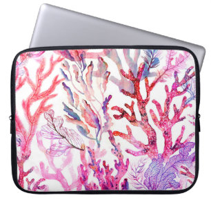 Watercolor corals. Seamless pattern with the under Laptop Sleeve