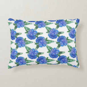 watercolor cornflowers decorative cushion