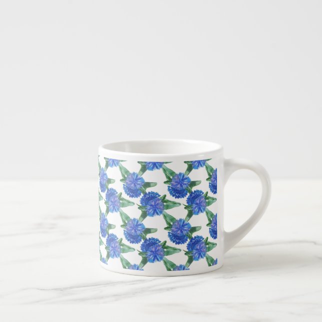watercolor cornflowers espresso cup (Right)