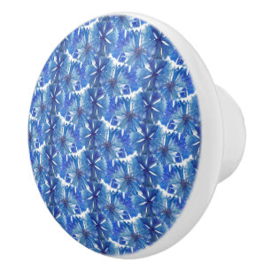 watercolor cornflowers glade ceramic knob