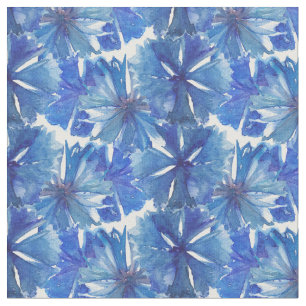 watercolor cornflowers glade fabric
