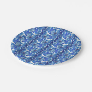 watercolor cornflowers glade paper plate