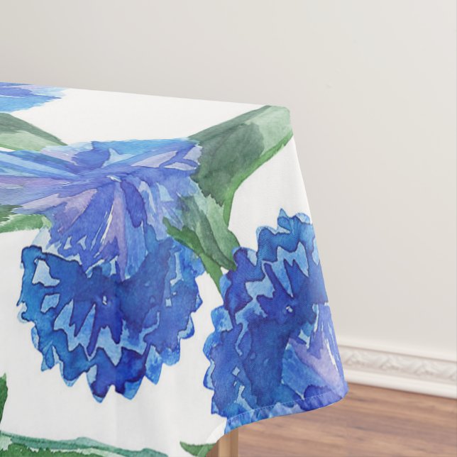 watercolor cornflowers tablecloth (In Situ)