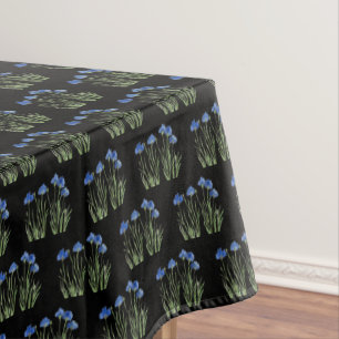 Watercolor Cornflowers Wildflowers Blue Floral Tablecloth