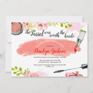 Watercolor Cosmetics Graduation Invitation