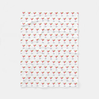 Watercolor Cosmopolitan Cocktail Drink Fleece Blanket