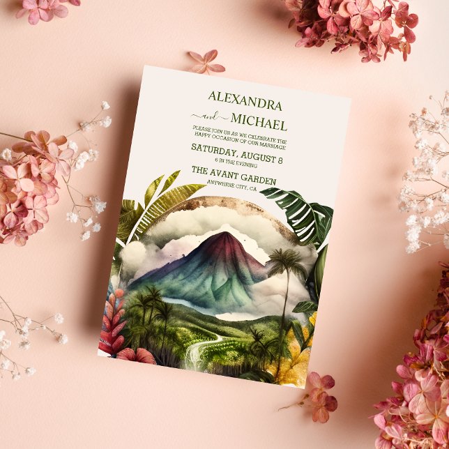 Watercolor Costa Rica Destination Wedding Invitati Invitation (Creator Uploaded)