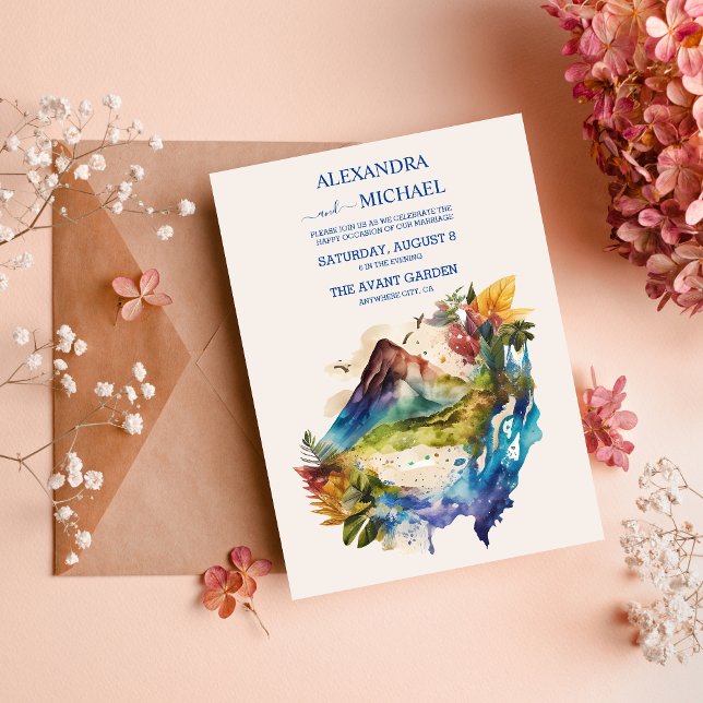 Watercolor Costa Rica Destination Wedding Invitation (Creator Uploaded)