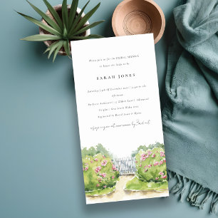 Watercolor Cottage Garden Bridal Shower Invite