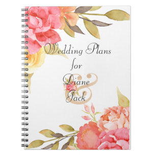 Watercolor Cottage Garden Roses Notebook