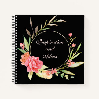 Watercolor Cottage Garden Roses Notebook