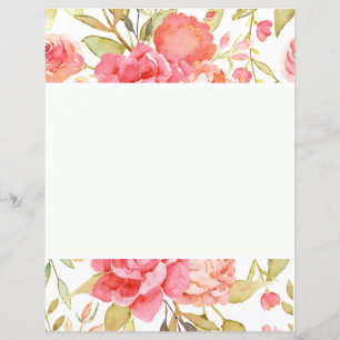 Watercolor Cottage Garden Roses Scrapbook Paper
