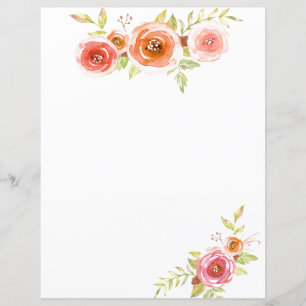 Watercolor Cottage Garden Roses Scrapbook Paper
