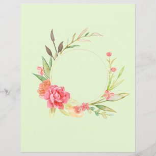 Watercolor Cottage Garden Roses Scrapbook Paper