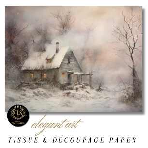 Watercolor Cottage Landscape Tissue Paper
