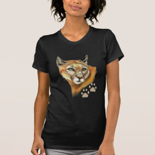 Watercolor Cougar Puma, Mountain Lion, Animal T-Shirt