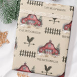 Watercolor Country Christmas Custom Wrapping Paper<br><div class="desc">This custom country wrapping paper includes adorable watercolor barn and farmhouse related graphics. Add a name using the personalisation feature. Perfect for Christmas or any gifting occasion!</div>